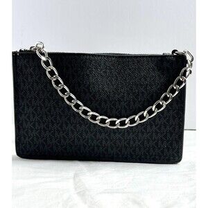 Michael Kors Signature Logo Fanny Pack /Waist Belt Bag With Chain Accent